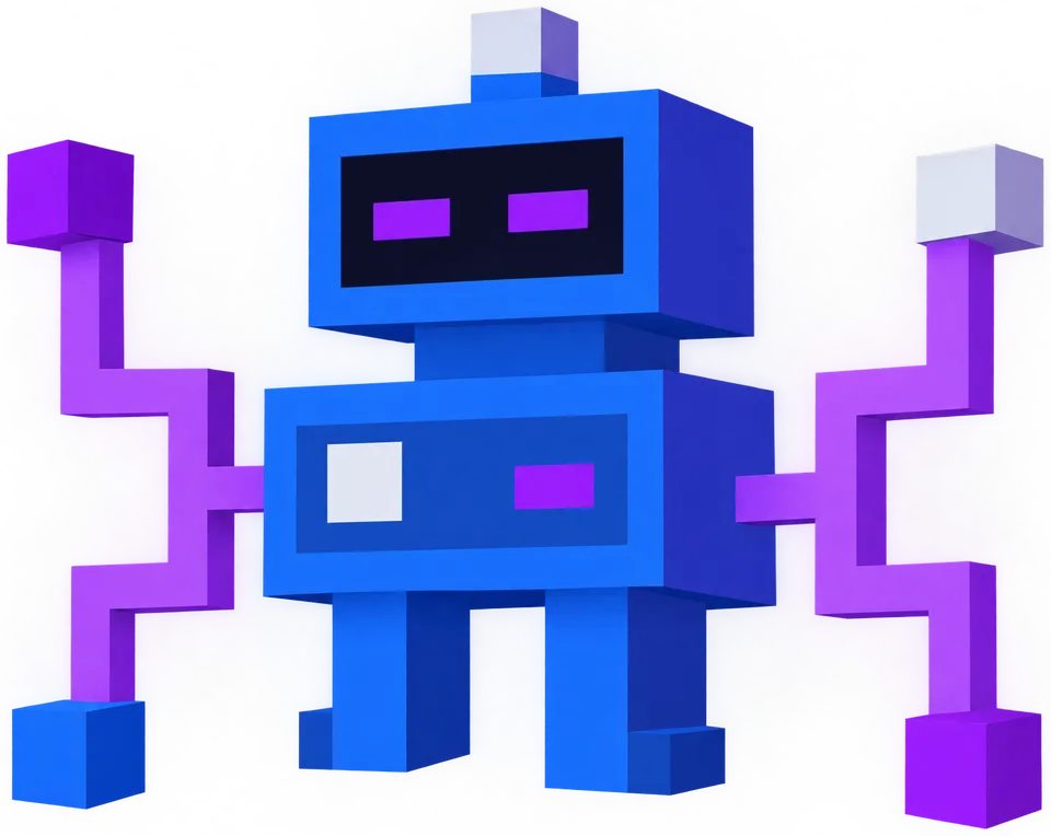 The Operator: a robot wired to four AI model nodes